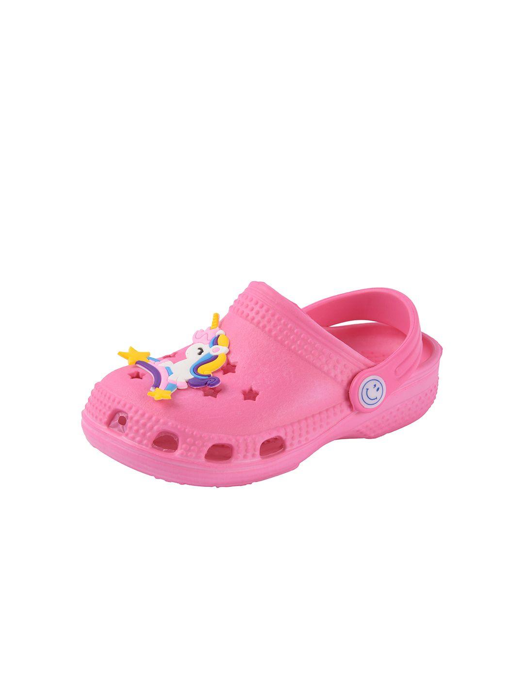yellow bee girls pink embellished clogs