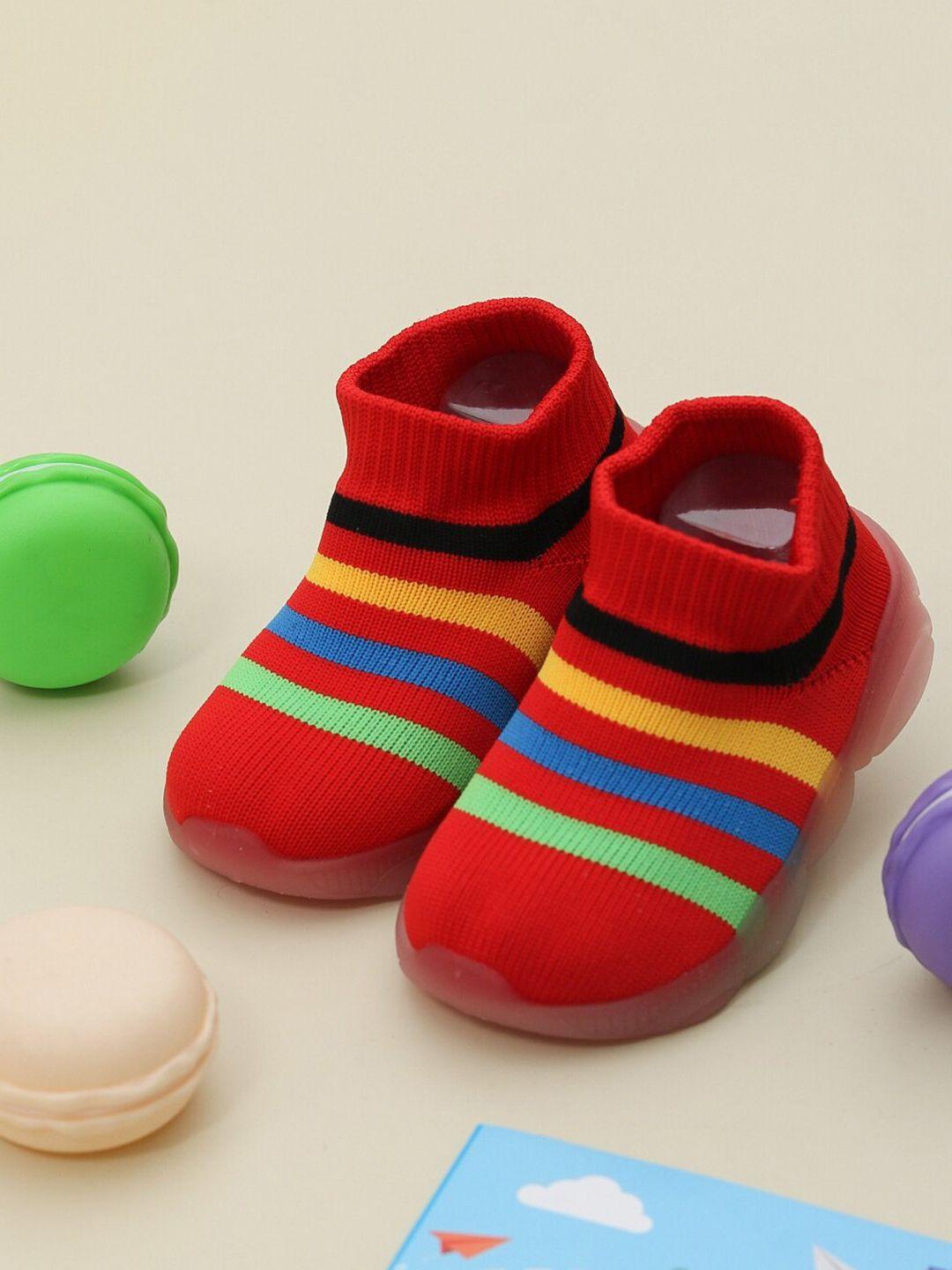 yellow bee infant boys striped ankle-length shoe socks