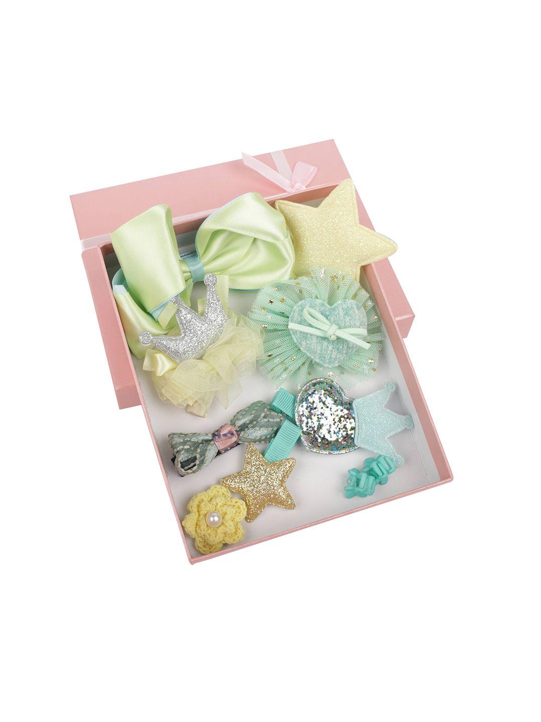 yellow bee lime green embellished hair accessory set