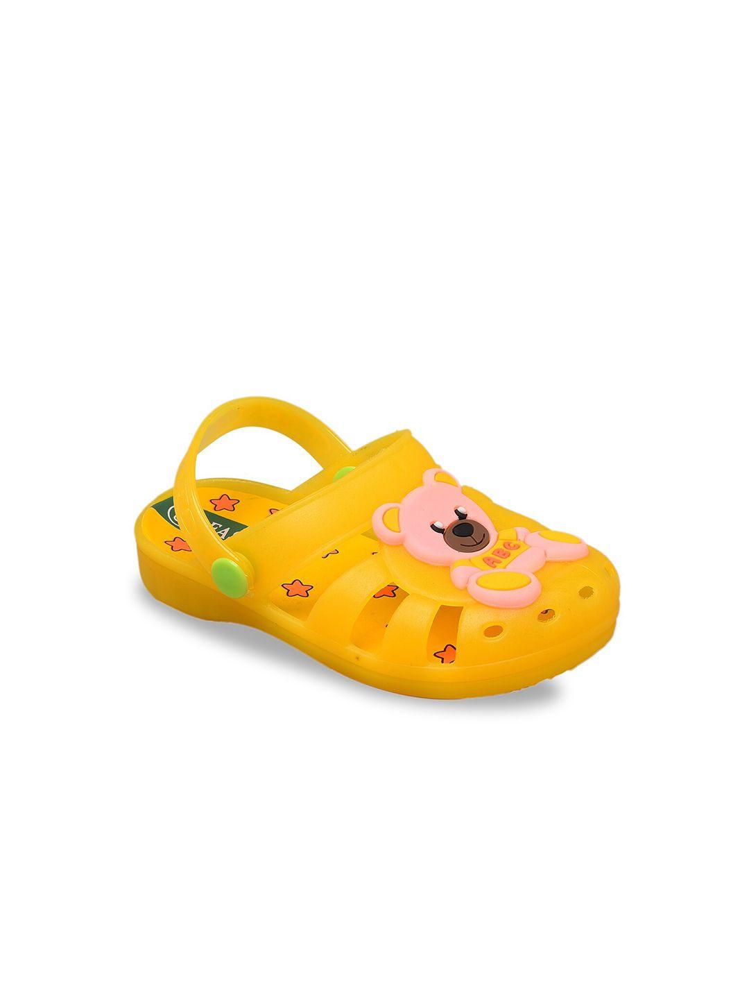 yellow bee unisex kids yellow & pink clogs sandals
