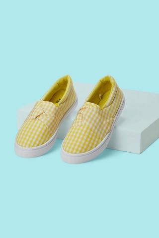 yellow bow detail casual girls casual shoes