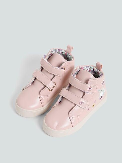 yellow by westside light pink bunny high top boots