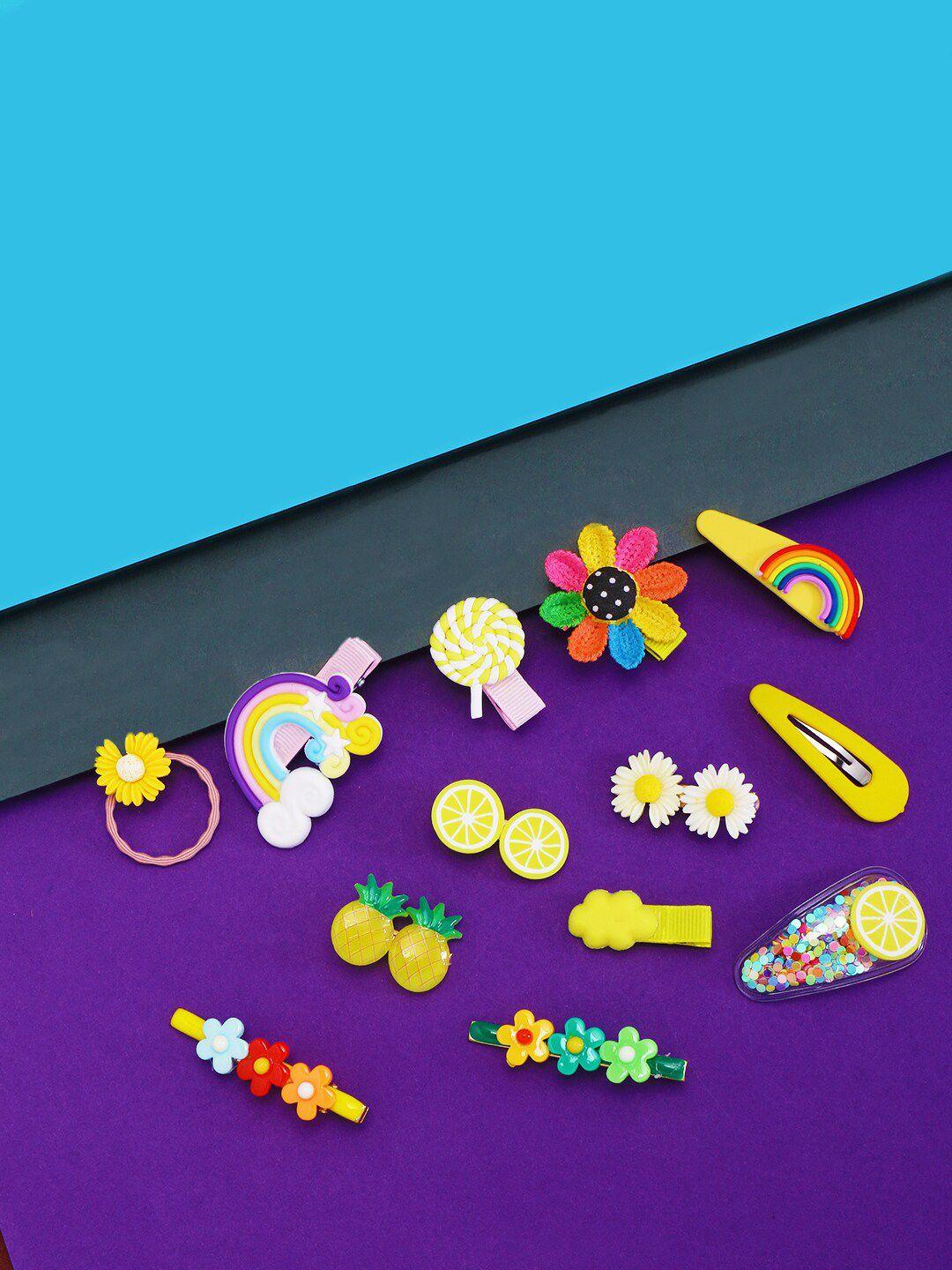 yellow chimes girls assorted 14 pcs hair clips