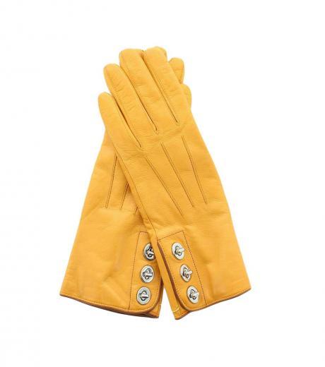 yellow classic cashmere gloves