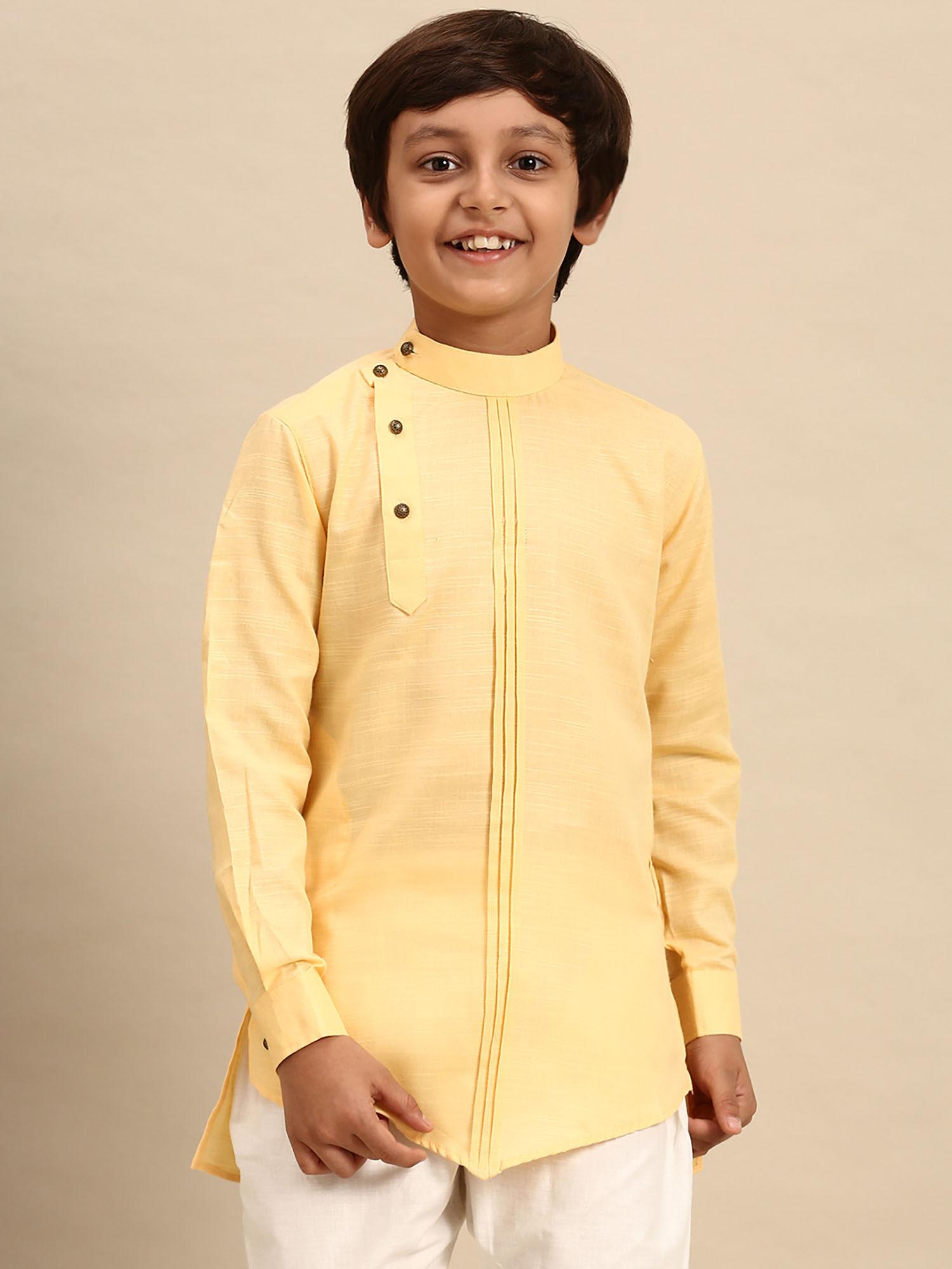 yellow cotton kurta for boys