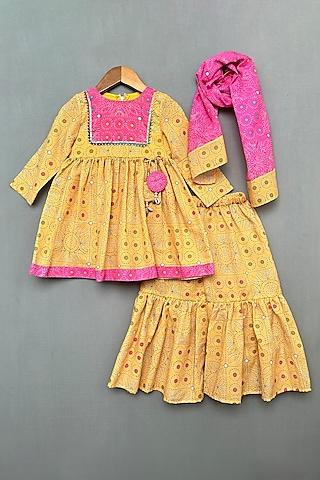 yellow-cotton-printed-sharara-set-for-girls