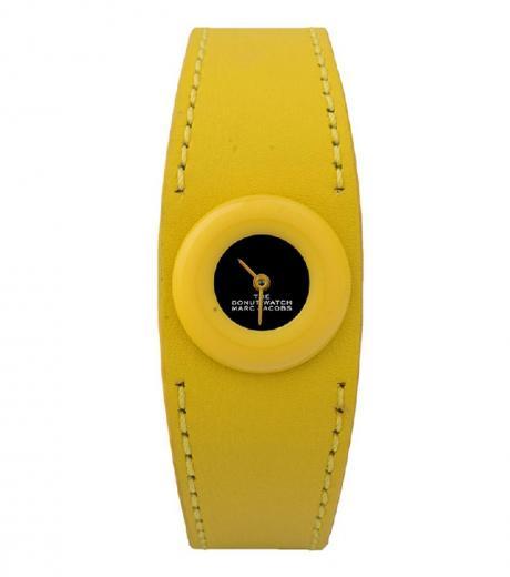 yellow donut black dial watch