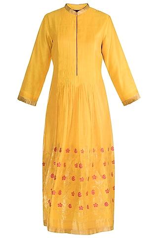 yellow embellished tunic