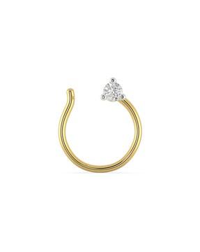 yellow gold diamond-studded nosepin