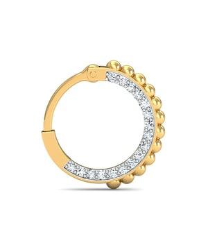 yellow gold diamond-studded nosering