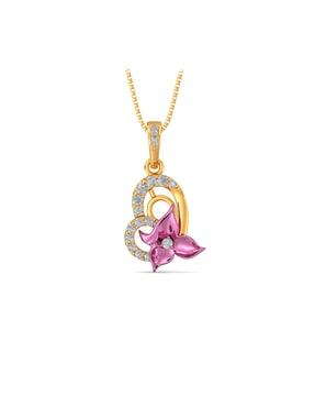 yellow gold floral pendant