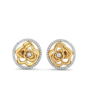 yellow gold rosa stud earrings