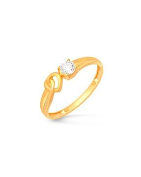 yellow gold stone-studded ring