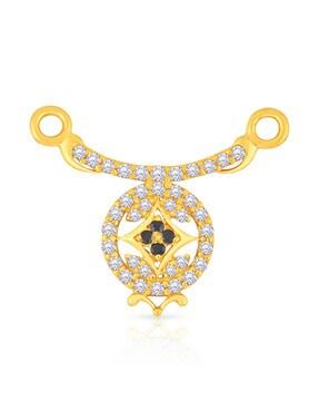 yellow gold stone-studded tanmaniya pendant