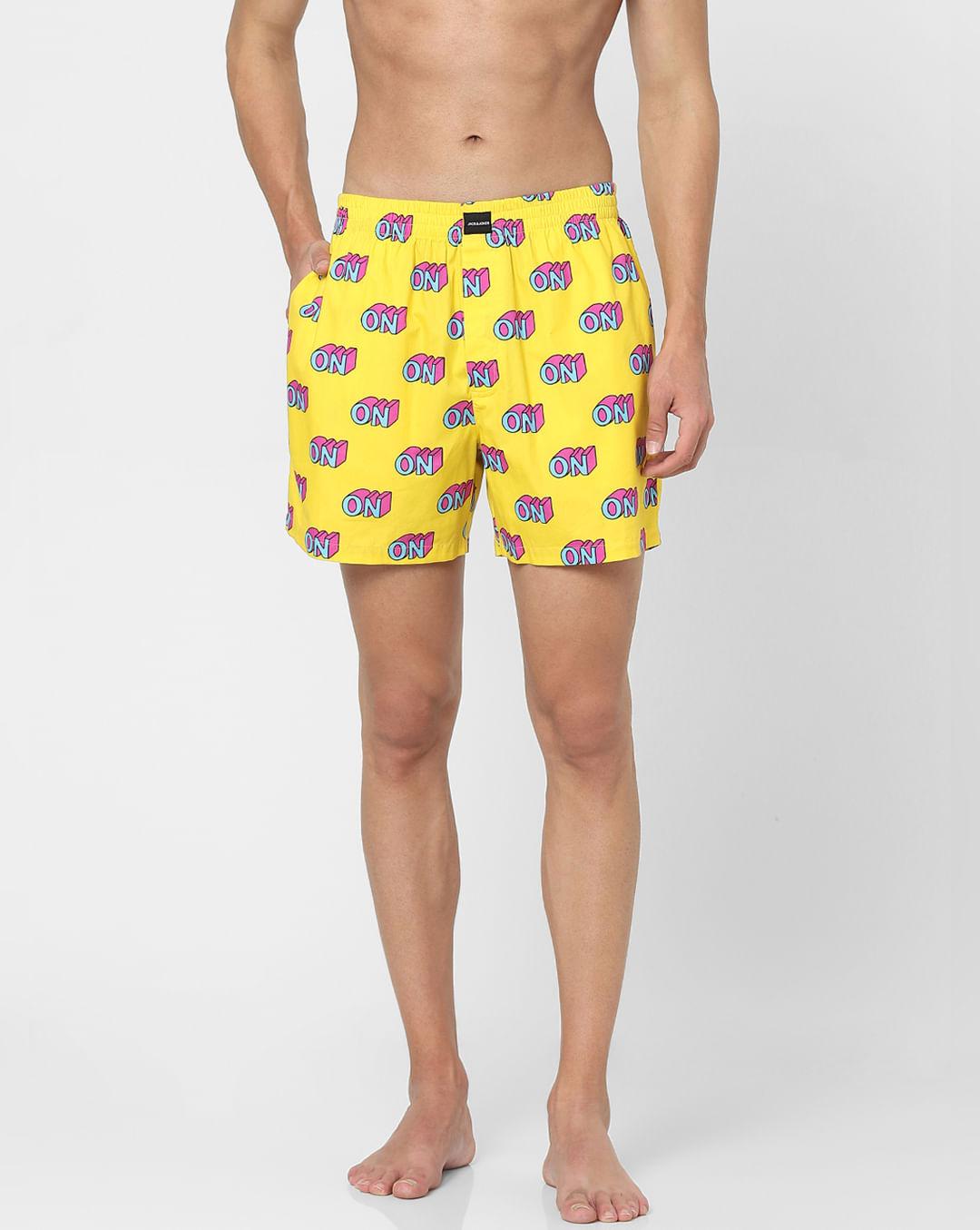 yellow graphic print boxers
