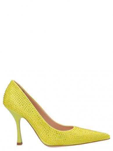 yellow leather pumps