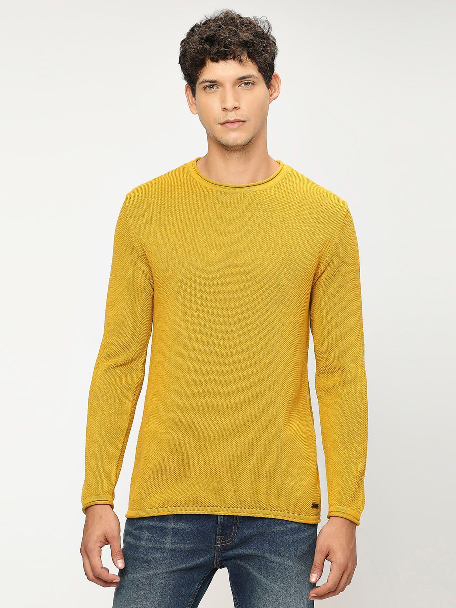 yellow lightweight long sleeve sweater