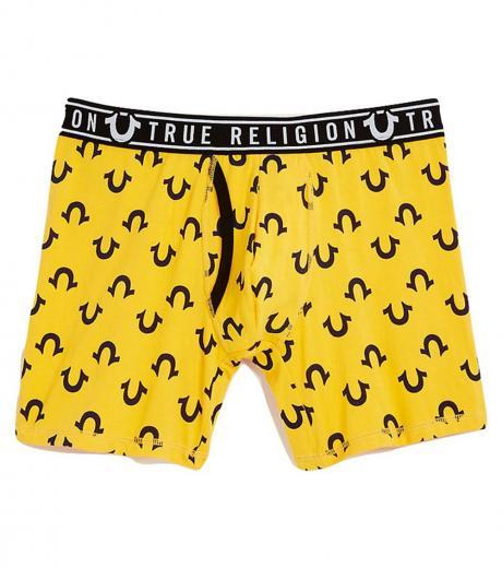 yellow logo boxer brief underwear