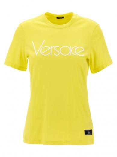 yellow logo embroidery t-shirt