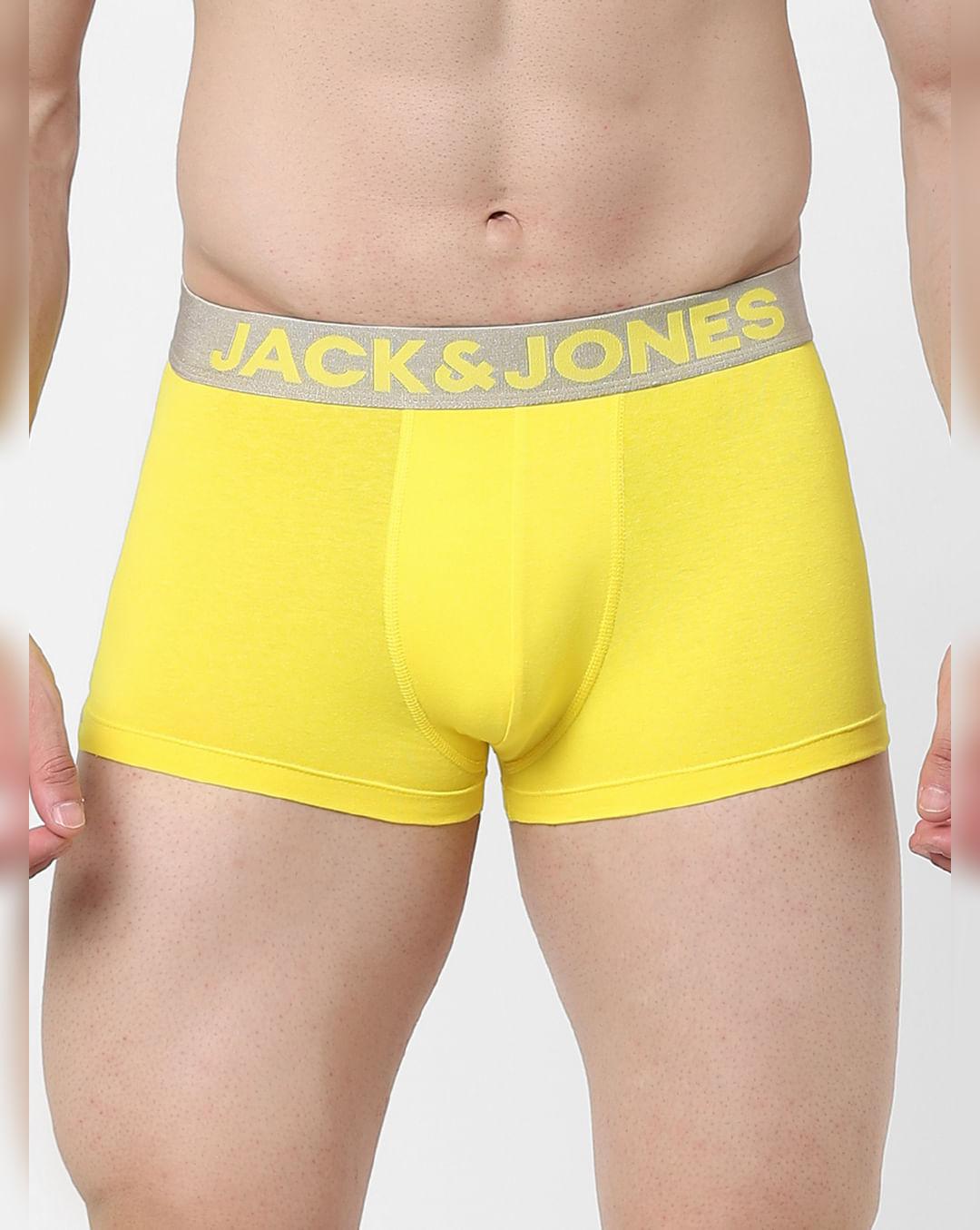 yellow logo print trunks