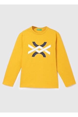 yellow print casual full sleeves round neck boys regular fit t-shirt