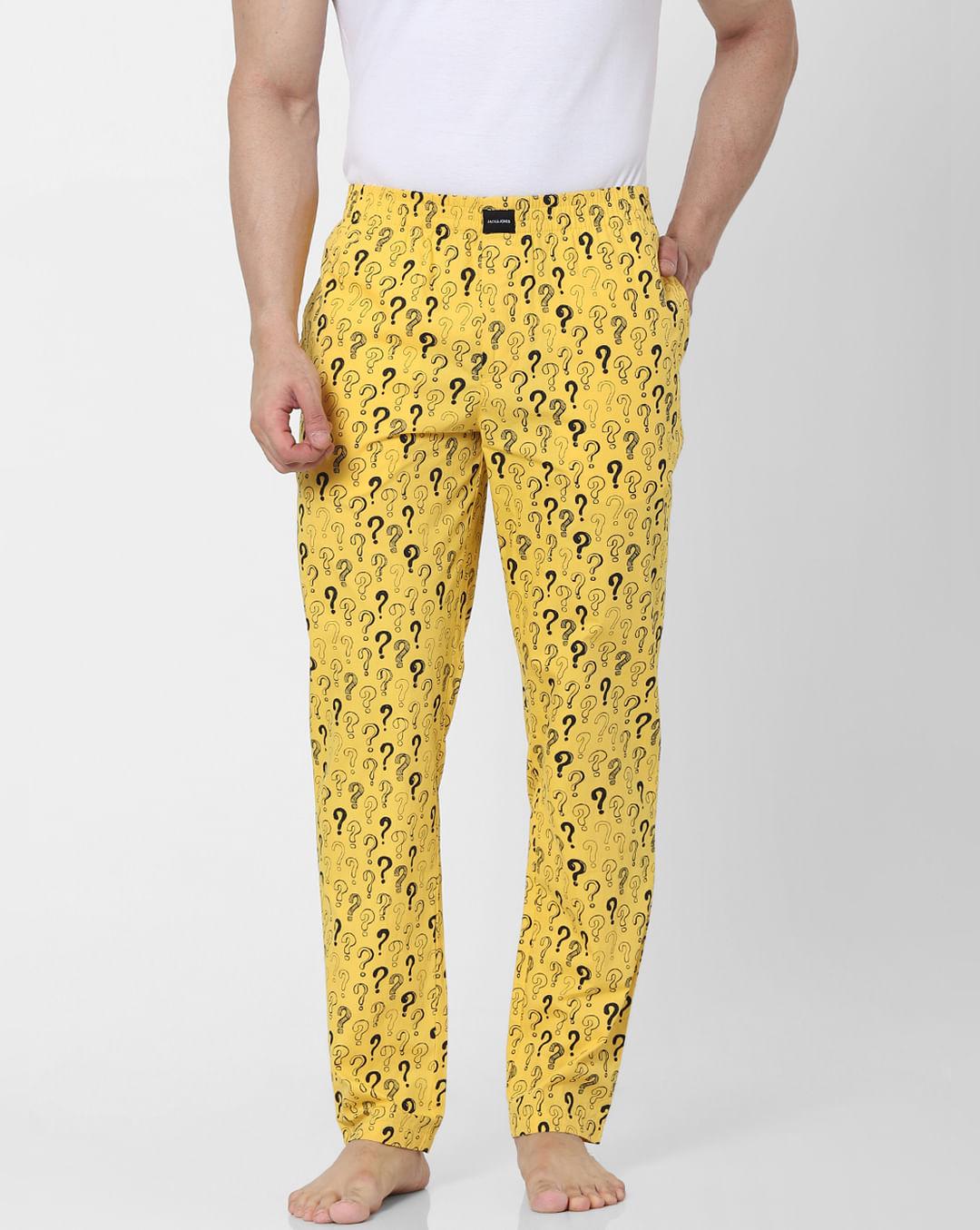 yellow question mark print pyjamas