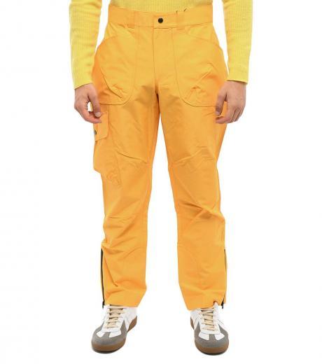 yellow regular waist cargo pants