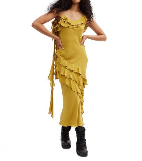 yellow ruffle dress