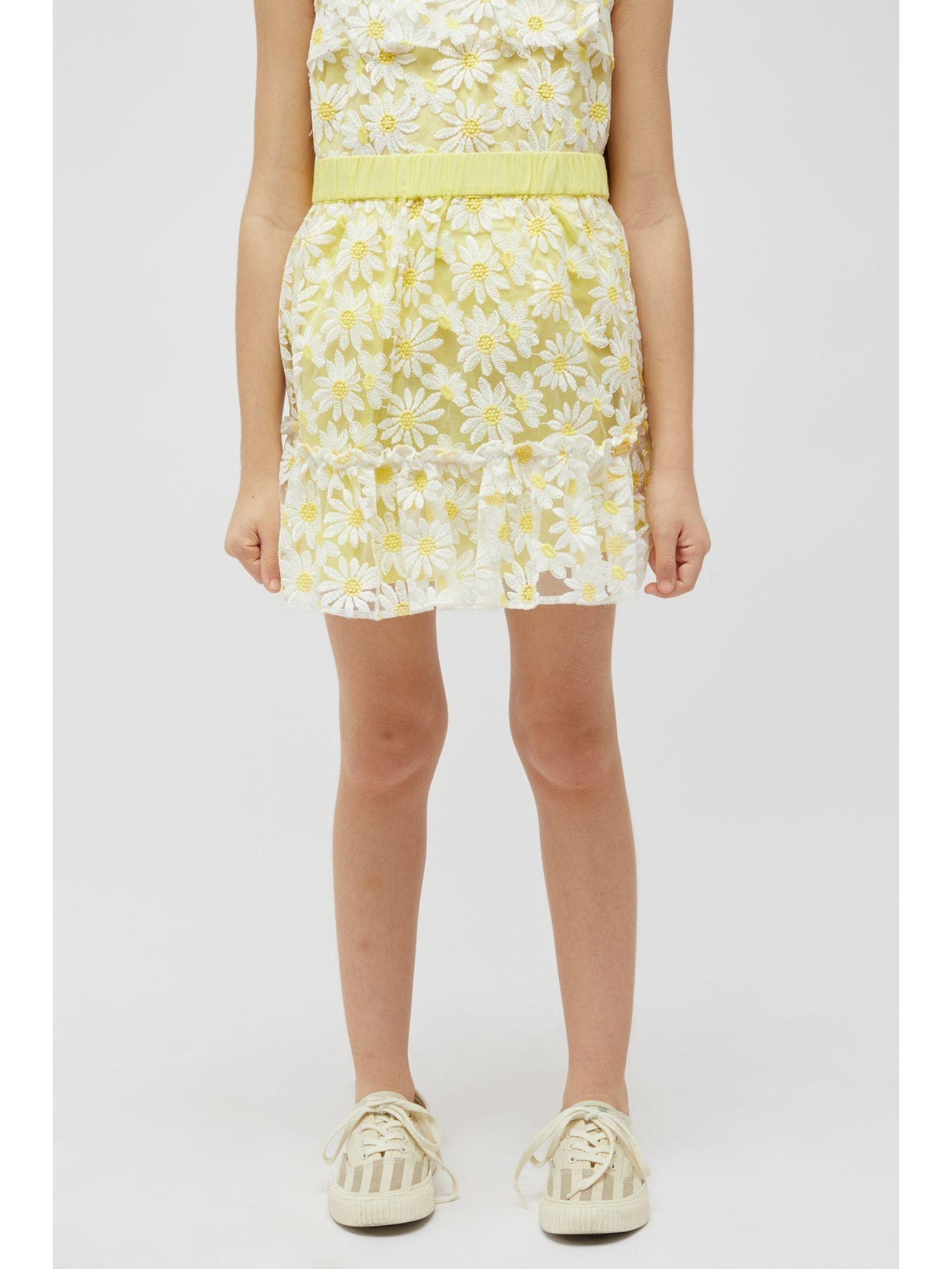 yellow ruffles skirt