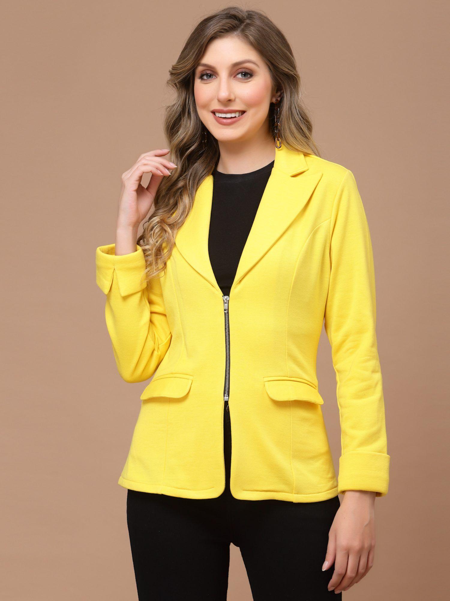 yellow-single-breasted-blazer