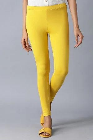 yellow slim fit jersey tights