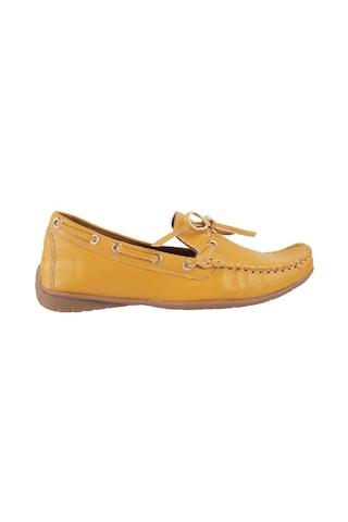 yellow solid casual women loafers