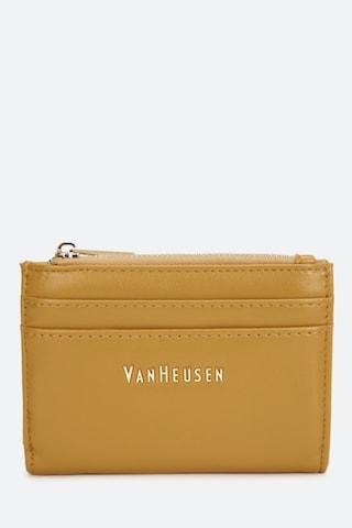 yellow solid formal leather women wallet