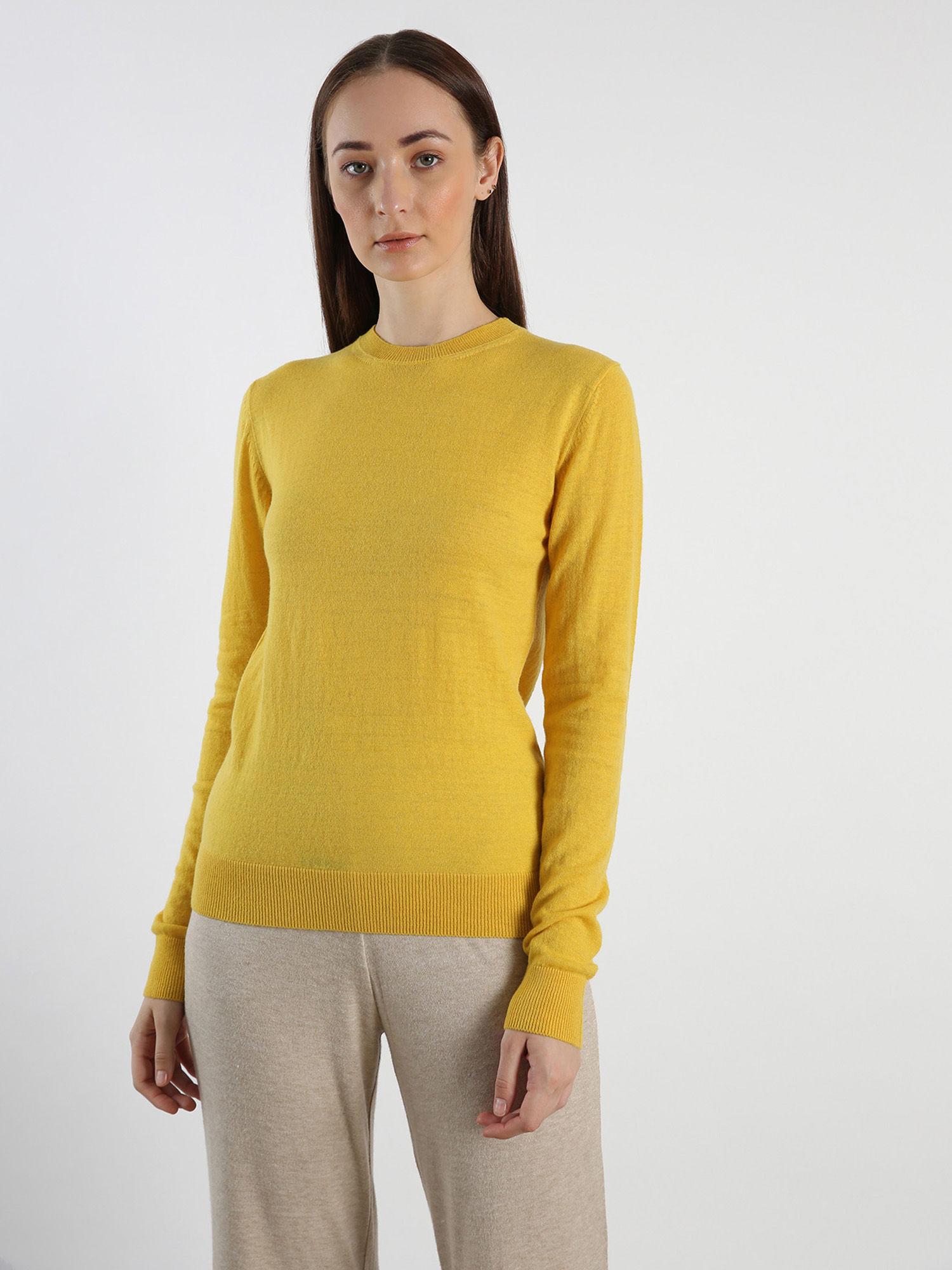 yellow solid sweater