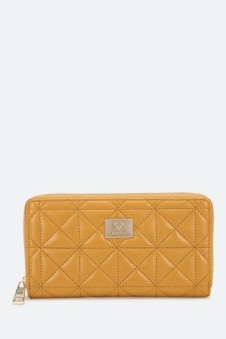 yellow textured casual polyurethane women wallet