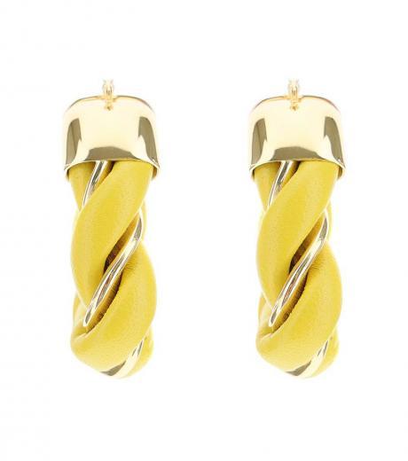 yellow torcillon loop triangle earrings
