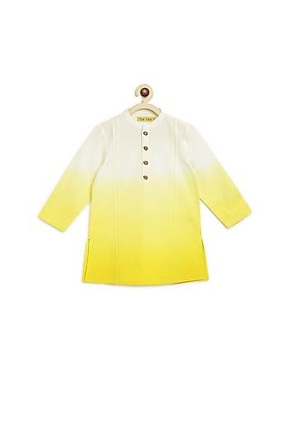 yellow & white ombre tie-dye kurta for boys