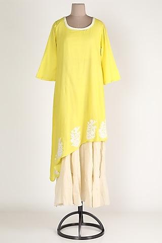 yellow & white tunic set