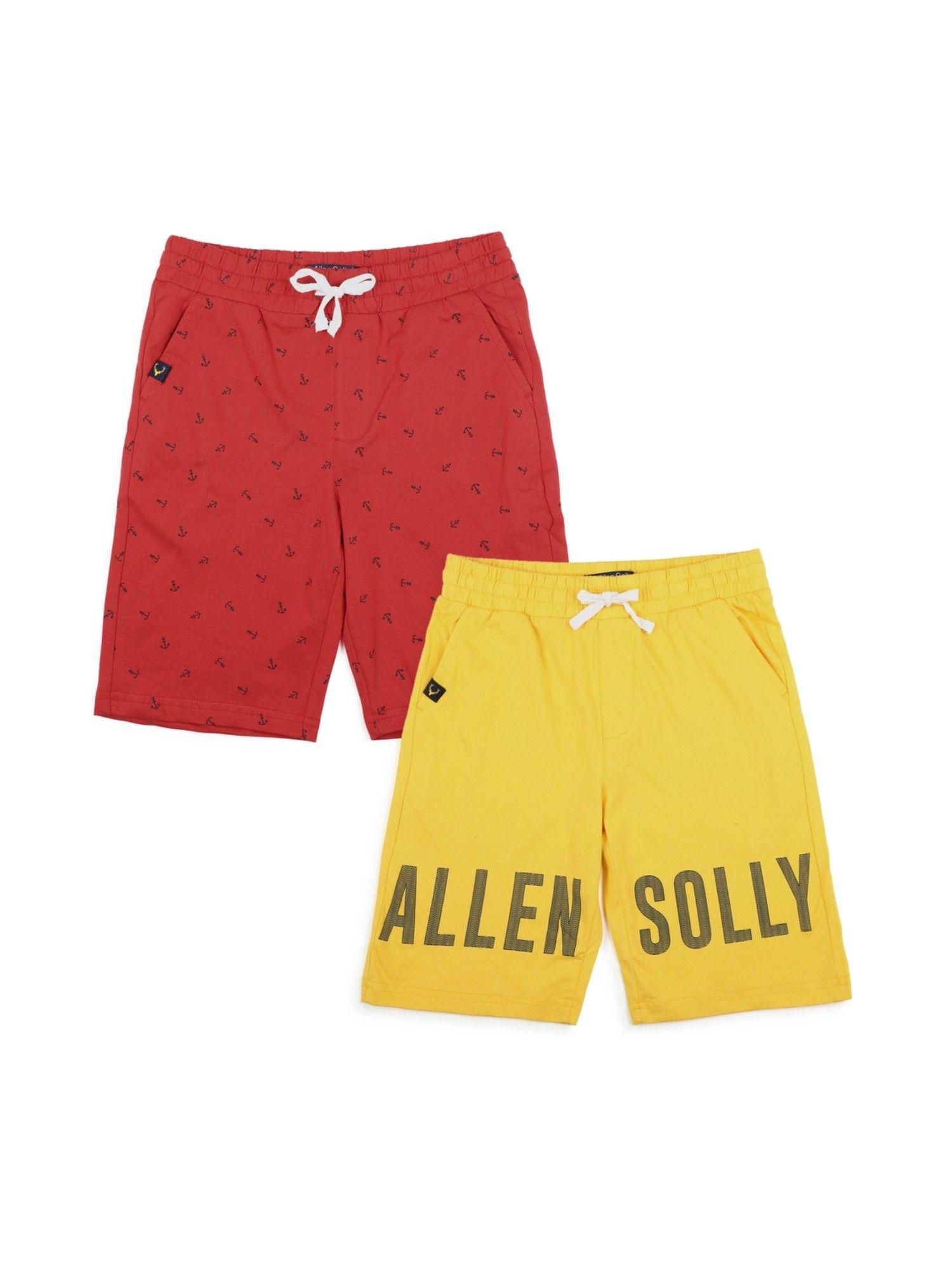 yellow and red shorts (pack of 2)