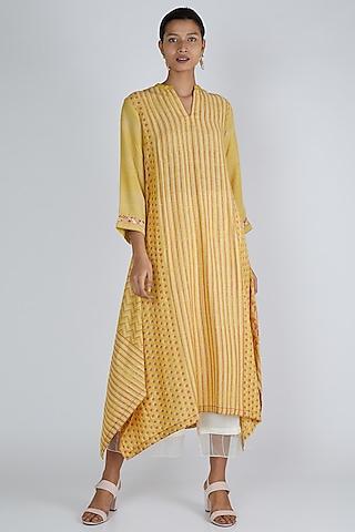 yellow asymmetric tunic