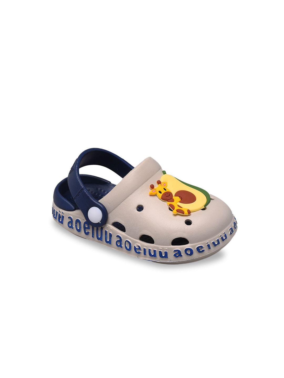 yellow bee boys beige & navy blue clogs sandals