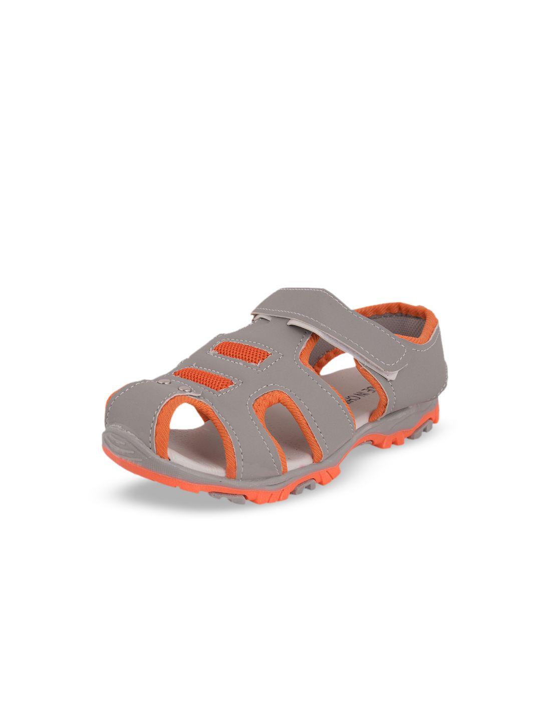 yellow bee boys grey & orange comfort sandals