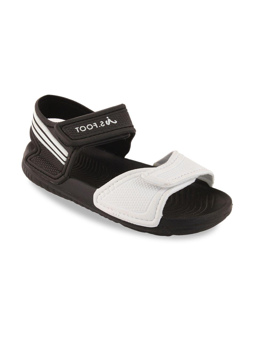 yellow bee boys white & black comfort sandals