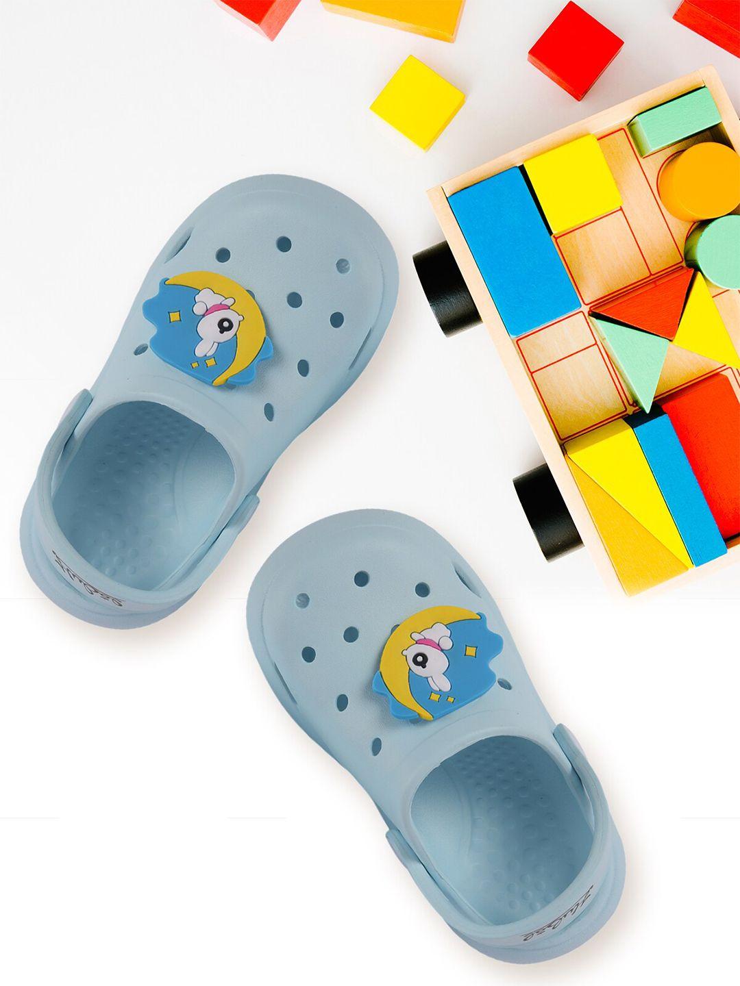 yellow bee girls aqua blue & yellow cute bunny patch clogs