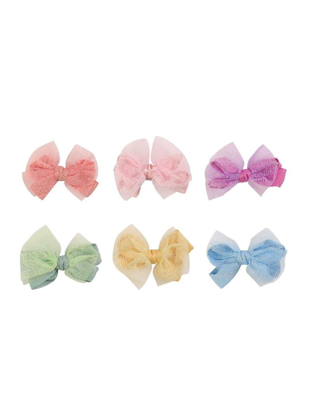 yellow bee girls multicoloured set of 6 bow alligator hair clip