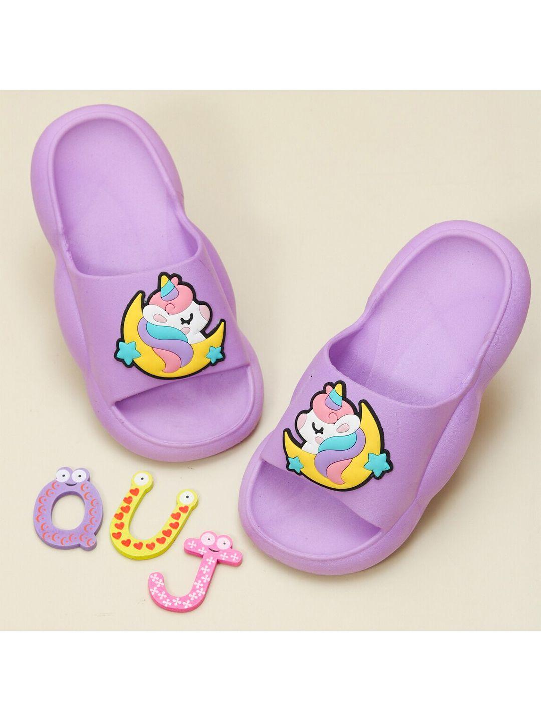 yellow bee girls unicorn applique sliders