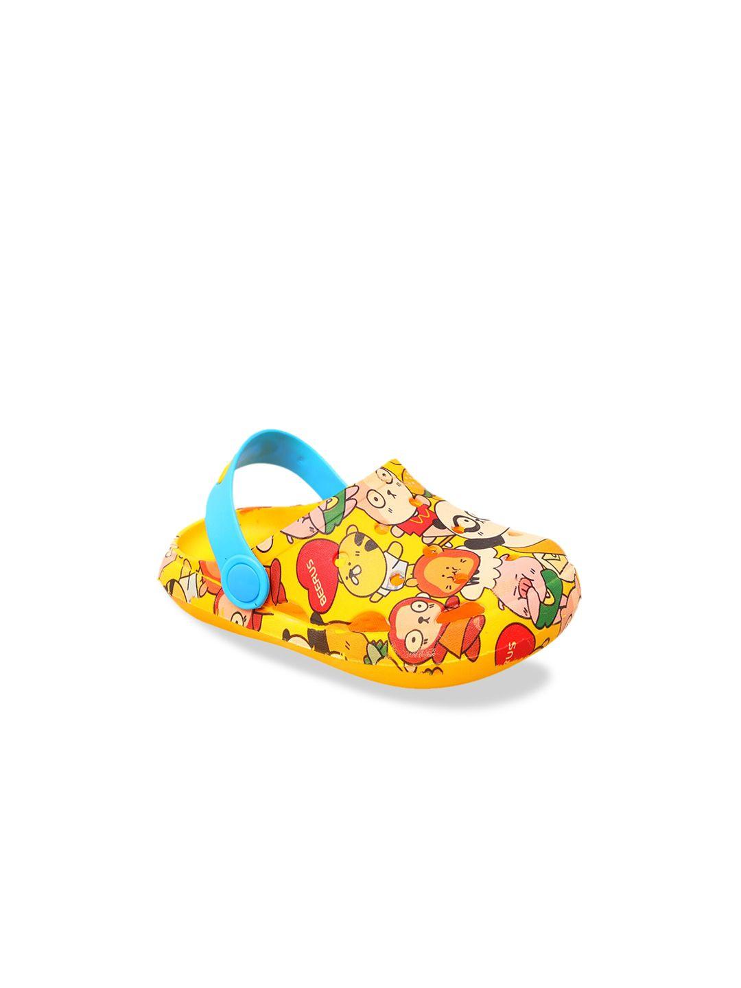 yellow bee unisex kids yellow & red all over animal print clogs