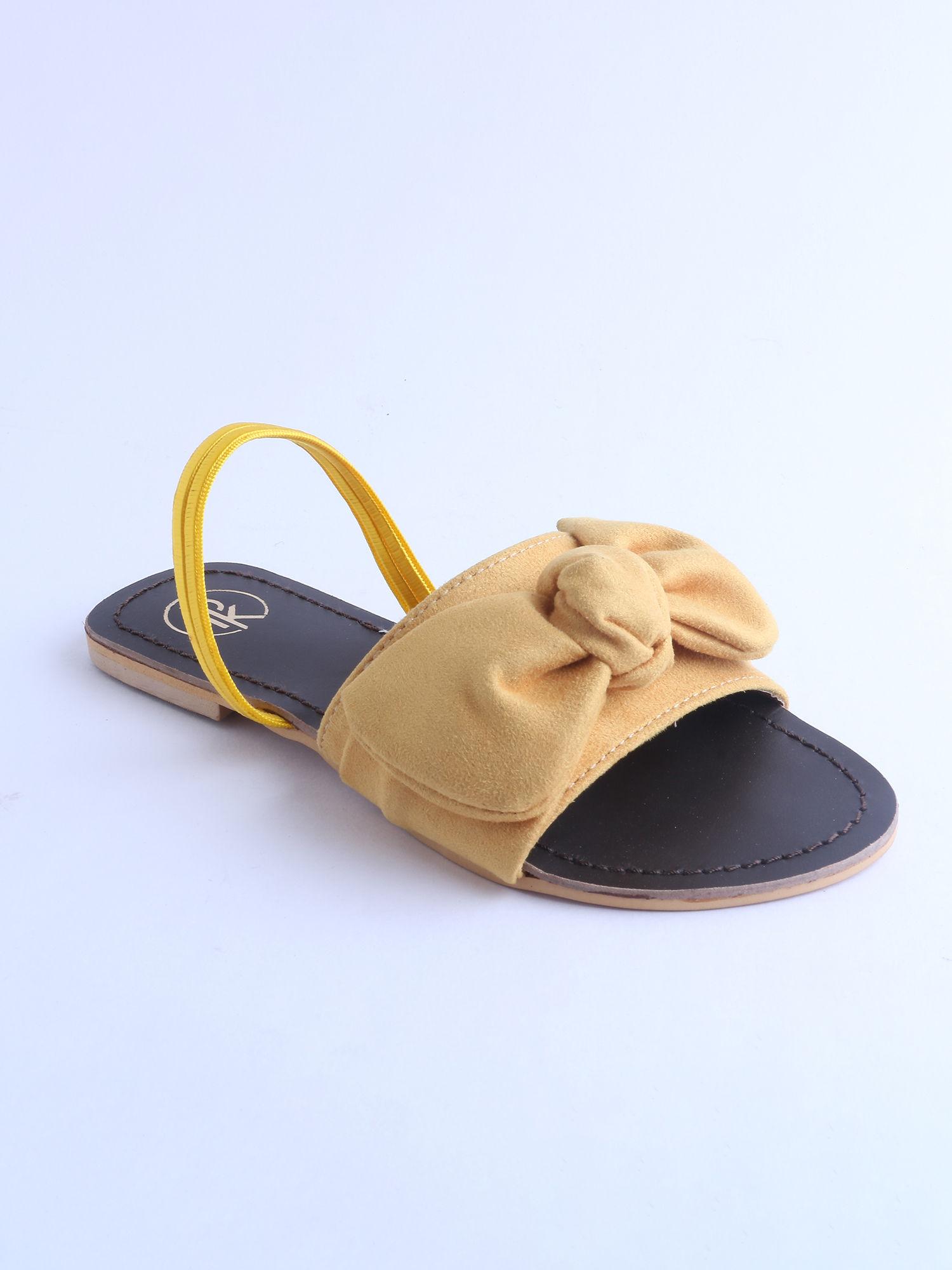 yellow bow backstraps sandals