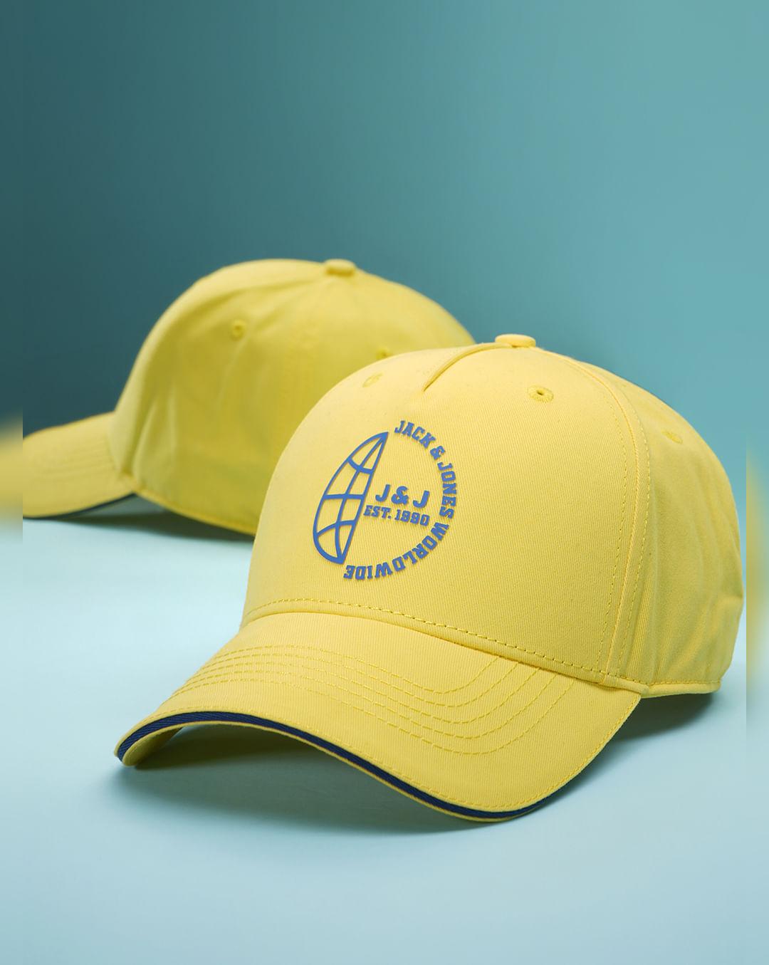 yellow branding detail baseball cap