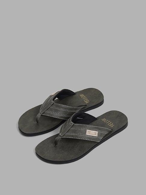 yellow by westside olive leather thong sandals